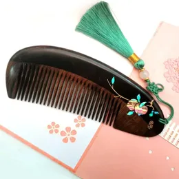 Natural Gold Sandalwood Small Comb Natural Wood Structure Fine Tooth Hair Comb Anti-Static Head Acupuncture Point Massage Gift