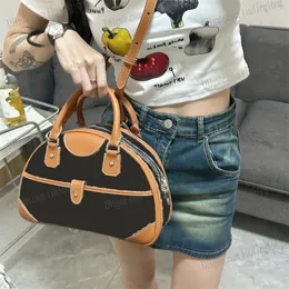 designer shoulder bag bowling bags tote vintage bag for women man leather luxury brown pink bags top handle mini handbag half moon bags