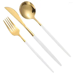 Forks Flatware Western Stainless Steel Cutlery Kit Tablewareポータブルスプーンディナーウェア