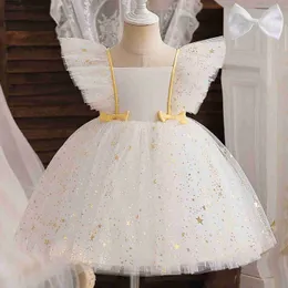 女の子のドレス結婚式1〜5歳の花の女の子のドレスTul Tutu Gowns Ruffs Egant Toddr Kidnde Party Dresses Speecin Girls Dress L240402