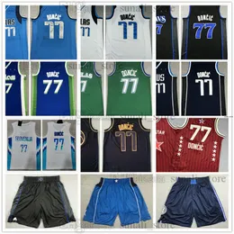 Stitched 2024 Men Youth 77 Luka Basketball Doncic Jerseys 77 Doncic Sports Shorts Pants All Embroidery Fast Send
