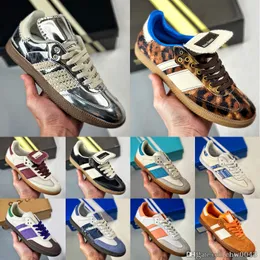 Wales Bonner Silver Leopard Pony Sambaba Tonal Cream White Core Black Sporty Rich Consortium Cup End Ecrtin Brown Designer Skate Shoes Män Kvinnor Sport Sneakers 36-45