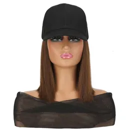 One Wig Hat Short Straight Hair Female Hooded Wig clavicle Bobo Head Europe och America College Students 'vackra kvinnor