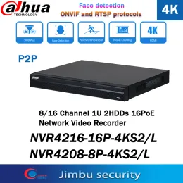 レコーダーdahua nvr 4k poe wideororejestrator nvr42088pks2 z 8poe 2 sata h.265 nvr421616pks2 z 16poe 16ch cctvリジェストレーター