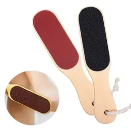 Double Sides Foot File Rasp Pedicure Tools Feet Dead Skin Callus Remover Wooden Handle Scrubber Sandpaper Care