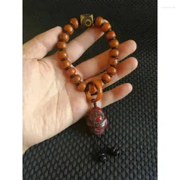 Strand Ox Bone El Taşınmış Üç Gözlü Tibet Boncukları Boynuz Tanrısı Zenginlik