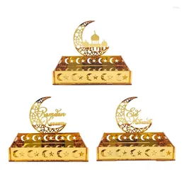 Placas L69A Eid Bandeja Lua Titular Ornamento acrílico para decoração de mesa de muçulmanos islâmicos