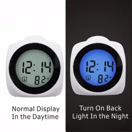 Hemprojektion av väckarklocka stor displayiddatum temperaturprojektor digital färgglad bakgrundsbelysning bordsklocka digital klocka