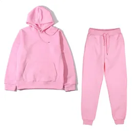 2 Piece Tracksuit Women Pink Hoodie Sweatshirt Female Sport Pullover Suits Womens Sport Suit Set Tracksuit For Women Sweatshirt 240315