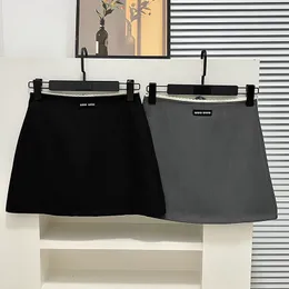 Contrast Color Women Suit Skirt Sexy Black Gray Mini Skirts Casual Fashion Daily Designer Luxury Elegant Summer Skirts