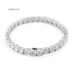 تصميم أنيق جديد Clasp Moissanite Diamond Tennis Bracelet Silver 10k 14k 18k