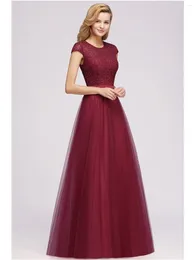 Casual Dresses Vintage Burgundy Floral Lace Maxi For Women Elegant O Neck Short Sleeves With Linning Female Evening Prom Party Gowns