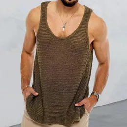 Tops cereno da uomo Uomini Summer Casual Sold Color Solid Knitting Spese Sleeveless Sportwear Desident Streetwear Top