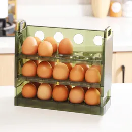 Mutfak Depolama Plastik Yumurta Tepsisi Ev Sıralama Kutusu Dönebilir Anti-Slip-Slip-Sliping Özel Amaçlı Gadgets Ev Tezgahı