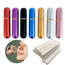 Garrafas de armazenamento 1pc 5ml de alumínio colorido inalador nasal com metal de algodão branco de alta qualidade para óleos essenciais