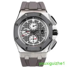 Ап бренда, наручные часы Royal Oak Offshore 26400 Автоматическая механическая мужская спина через движение титановое металлическое черное керамическое рамение диаметром 44 мм