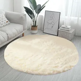 Carpets Polyester Material Rug Super Soft Luxury Round Fluffy Area Rugs For Bedroom Nursery Anti-slip Children Girls Room