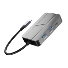 İstasyonlar 7in1 Tip C Hub Dock İstasyonu - HDMICompatible 4K / 1080P VGA / 3.5 bağlantı noktası yerleştirme USB 3.0 5Gbps SSD DC5V 1A