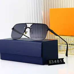 2024 New Sunglasses Square Mens 태양 음영 나일론 금속 패션 다각형 큰 프레임 안경