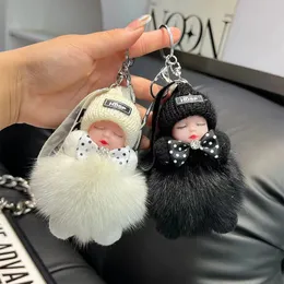 Симпатичный Pompom Plush Doll Keychain Mur Ball Car KeyChian для женщин девочки подарок мода декоративная сумка для ключей шарм