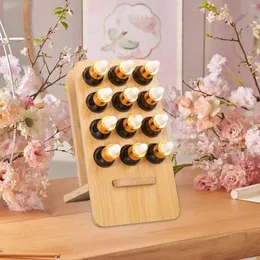 Lagringsflaskor Essential Oil Display Stand Countertop Parfym Wood Tray Nail Polish Holder For Badrumsalong Vardagsrum Studio Studio