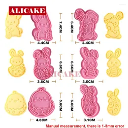 Baking Moulds Cute Cartoon Plastic 3D Press Type Cookie Mold Easter Children's Day Kitchen Pastry Tools