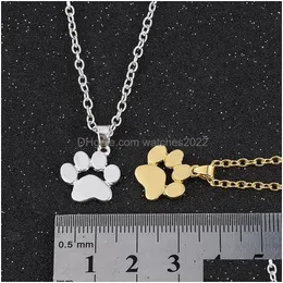 Naszyjniki wiszące moda urocze naszyjnik Pets Psy Śpiepy stóp łapy łańcucha wisiorki Choker biżuteria do dostawy DH7YT DH7YT