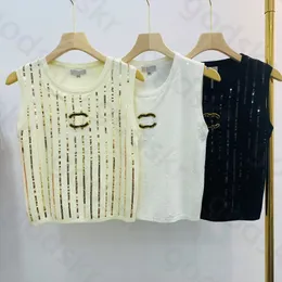 Tanque de contas de moda tampas femininas de verão fino colheita de camisola de camisola clássica tops de colheita sem mangas