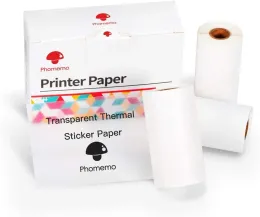 Papier 3 Rollen PHOMEMO Transparent Thermalaufkleber Selfadhäsive Papier für PHOMEMO M02/M02 PRO/M02S PROTABLE FOTO -PRINTER 50MMX3,5M