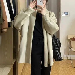 Kobiety damskie gidyq zima sweter sweter koreańscy casual casual pasuje luźne płaszcze z dzianiny midi mody elegancka ciepła kurtka