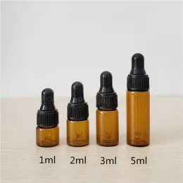 دعاوى 50pcs 1ml 2ml 3ml 5ml محمولة العطرية العطرية الزجاجة زيت Esstenial مع قطرة العين الزجاجية ، زجاجة قطارة صغيرة مصغرة