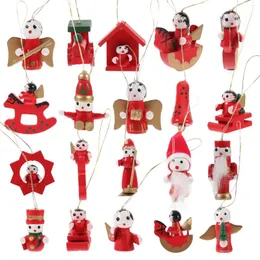 Estatuetas decorativas 30pcs Festa de decoração de árvore de Natal fofa decorações de Natal penduradas