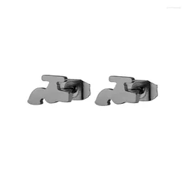 Brincos de garanhão 1Pair engraçado Tape de água minimalista Brincho de aço inoxidável