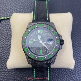 Diw Custom Edition Mens Watch Carbon Fiber Диаметр корпуса 40 мм толщиной 12,4 мм искусственное волокно плетено с Cal.3186 Движение