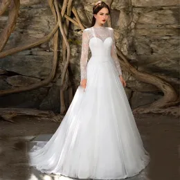 Klänningar 2024 Modest Lace Top Aline Chiffon Garden Wedding Dresses Brudklänningar Custom Online Robe de Mariee Simple Plus Size