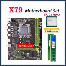 Motherboards X79 Motherboard Set Processor LGA 1356 mit E5 2470V2 CPU 2*8 GB = 16 GB 1600 MHz DDR3 ECC -Speicherunterstützung SATA 3.0 NVME M.2