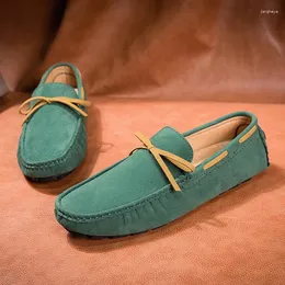 Casual Shoes Slip On Mens Suede Elegantes Men Loafers Comfy Leather Mocasines Solid Colors Man Boat Driving Summer Flats