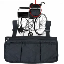 Förvaringsväskor rullstolsäck med rullstolstol för att bära lösa föremål och tillbehör reser messenger ryggsäck