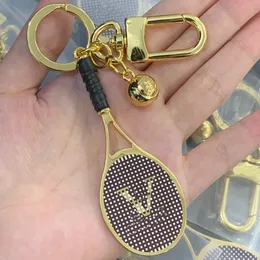 Tennisschläger Designer Keychains Männer Frauen Autoschlüsselketten Schlüsselringliebhaber Schlüsselbund Pendellanhängerin exquisite Muttertag Vatertag Geschenktüten Anhänger