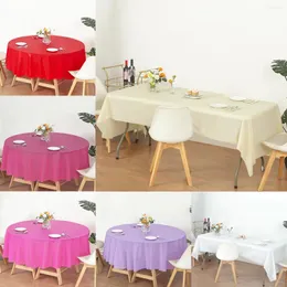 Tala de mesa 213cm Toclagem de mesa redonda Rosa Vermelho Sem costura de tecido Elegante Solid para Festa de Casamento de Aniversário de Natal El Decor