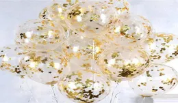 12 polegadas clear rosa dourado redondo estrela folha confete de látex balões de casamento aniversário de Natal semeado helium balls decoração gi5088616