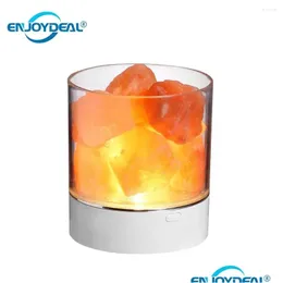 Luci notturne Crystal Natural Salt Lampada LED USB MTORICA LIMA LIMA LAVA PER ASSEGNA CAMERA DA LEDAGNO A RAGGIETTI COMUNE DELLA CONSEGNA DELLA CASA DELLA CASA DHE5G DHE5G