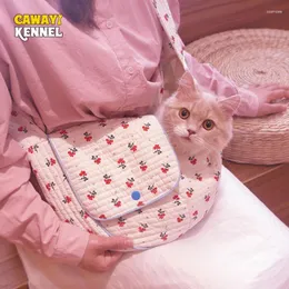 Kedi Taşıyıcıları Cawayi Kennel Pet Tag Kediler için Küçük Köpek Açık Mekan Taşınabilir Sırt Çantası Tek Omuzlu Baskı Messenger Malzemeleri