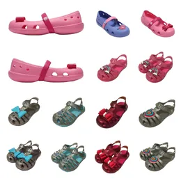 Gril Sandals Eva Kids Crocclog Crocodile Shoes 비 슬립 가벼운 편안한 고품질 고품질 어린이 여름 해변 환기 만화 슬리퍼 A-03