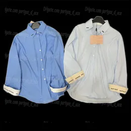 Deisgner bestickte Frauen Bluse -Hemden Blau Elegante Frau Casual Daily Shirt Tops Langarm Frühling Sommerblusen