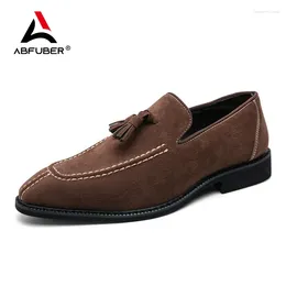 Casual Shoes Luxury Tassel Loafers Men Leather Faux Suede Daily Wedding Party Pointed Convenient Fit For Man