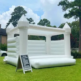 3mlx3mwx3mh (10x10x10ft) Tam PVC şişme düğün sıçrama kalesi atlama yatağı zıplama evi jumper beyaz bediye evinde eğlence için