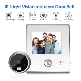 Kapı zili 2.8 "Görsel kapı zili kamera Ir Night Vision Intercom Door Bell Viewer Akıllı Video Peephol Dijital Kapı Göz güvenliği