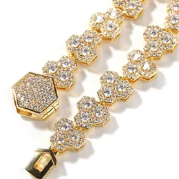 10mm 18 polegadas 20 polegadas amarelas de ouro branco gelado picada de diamante bling cz colar de corrente de tênis para homens mulheres hip hop punk jóias de jóias