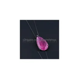 Pendant Necklaces Blue Green Fusion Stone Necklace Water Drop With Long Chain For Women Gift Nfx0024682G1 Delivery Jewelry Pendants Dh4Dt